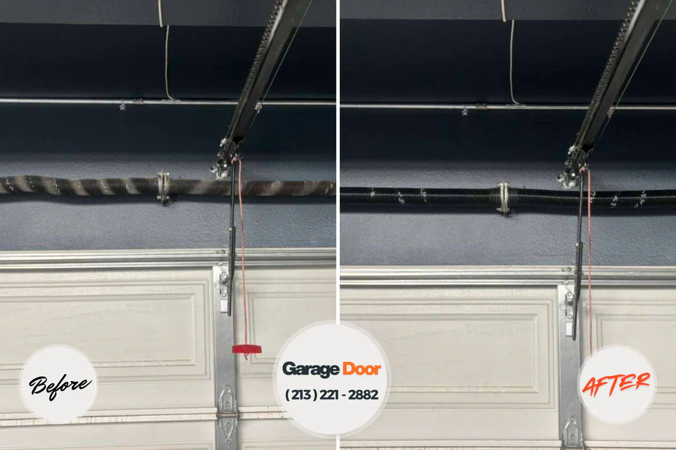 Before and after: garage door repair Lagrange, IN